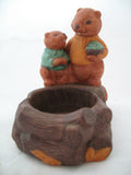 AVON BEAVER FAMILY TEA CANDLE TEACANDLE Candles HOLDER CERAMIC Animal FIGURINE FUGURINES