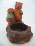 AVON BEAVER FAMILY TEA CANDLE TEACANDLE Candles HOLDER CERAMIC Animal FIGURINE FUGURINES