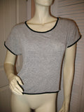 Wet Seal NWT New Womens Cut Out Open Back Top Tee Blouse Shirt Tees Tops Short Cap Sleeve Grey Gray Black Women's Summer Tops