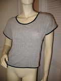 Wet Seal NWT New Womens Cut Out Open Back Top Tee Blouse Shirt Tees Tops Short Cap Sleeve Grey Gray Black Women's Summer Tops