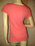 NEW Womens Orange V-Neck Vneck Top Tee Shirt Short Cap Sleeve Cotton Tees Shirts Tops Summer Tops size Medium