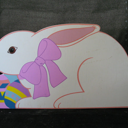 VINTAGE EASTER Sunday WOOD RABBIT BUNNY Collapsible Collapsable EGG BOX BASKET