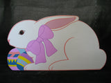VINTAGE EASTER Sunday WOOD RABBIT BUNNY Collapsible Collapsable EGG BOX BASKET