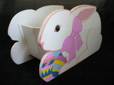 VINTAGE EASTER Sunday WOOD RABBIT BUNNY Collapsible Collapsable EGG BOX BASKET