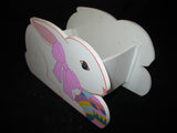 VINTAGE EASTER Sunday WOOD RABBIT BUNNY Collapsible Collapsable EGG BOX BASKET
