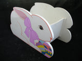 VINTAGE EASTER Sunday WOOD RABBIT BUNNY Collapsible Collapsable EGG BOX BASKET