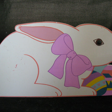 VINTAGE EASTER Sunday WOOD RABBIT BUNNY Collapsible Collapsable EGG BOX BASKET