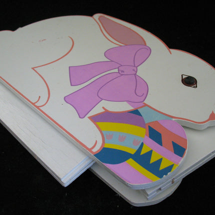 VINTAGE EASTER Sunday WOOD RABBIT BUNNY Collapsible Collapsable EGG BOX BASKET