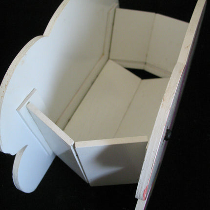 VINTAGE EASTER Sunday WOOD RABBIT BUNNY Collapsible Collapsable EGG BOX BASKET