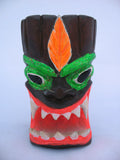 ETHNIC Tribal MONSTER FACE Sculpture WOOD WOODEN CARVED CARVING Pen Pens Pencil HOLDER HOLDERS