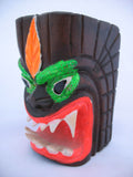 ETHNIC Tribal MONSTER FACE Sculpture WOOD WOODEN CARVED CARVING Pen Pens Pencil HOLDER HOLDERS