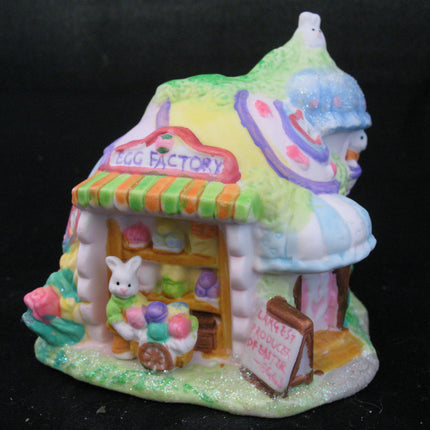 EASTER Sunday BUNNY Bunnies RABBITS EGG FACTORY HOUSE STORE Ceramic FIGURINE NEW