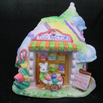 EASTER Sunday BUNNY Bunnies RABBITS EGG FACTORY HOUSE STORE Ceramic FIGURINE NEW