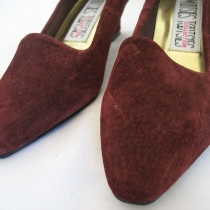 NEW Womens Shoes MOOTSIES TOOTSIES Maroon Burgundy Red SUEDE VELVET High Heels Women SHOE Footwear size 6 B