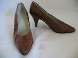 ANTICOLI ROMA MADE In ITALY SNAKE SKIN SNAKESKIN Animal Pattern Leather Womens SHOES size 5 35