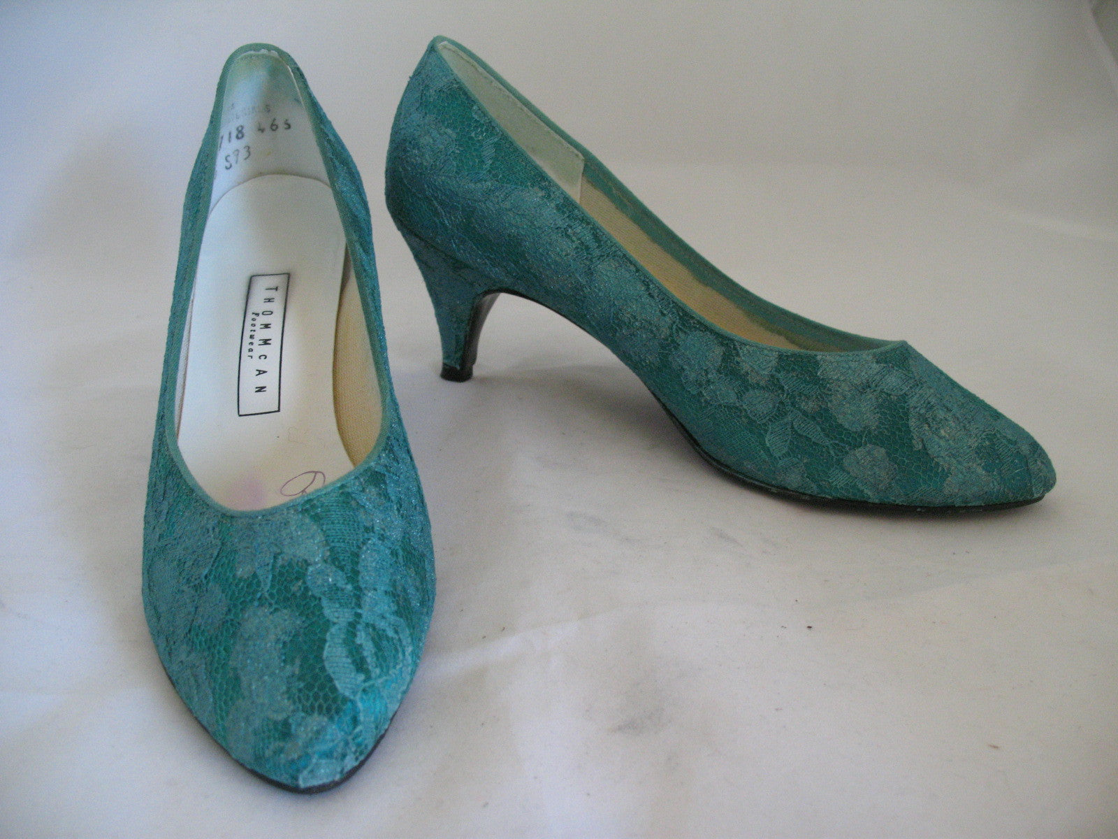 MADE in USA GREEN LACE Womens SHOES Classics High Heels TropicalFeel
