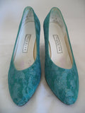 MADE in USA THOM McAN Footwear GREEN LACE Womens SHOES Classics High Heels Ladies size 5 5-1/2