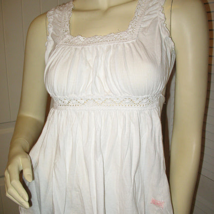 GIRLS KIDS Clothing Tops WHITE Sleeveless Empire Waist Squareneck TOP BLOUSE Junior Jr size XS XXS