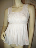 GIRLS KIDS Clothing Tops WHITE Sleeveless Empire Waist Squareneck TOP BLOUSE Junior Jr size XS XXS