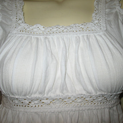 GIRLS KIDS Clothing Tops WHITE Sleeveless Empire Waist Squareneck TOP BLOUSE Junior Jr size XS XXS