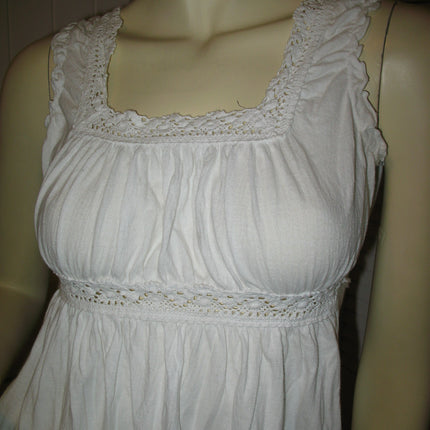 GIRLS KIDS Clothing Tops WHITE Sleeveless Empire Waist Squareneck TOP BLOUSE Junior Jr size XS XXS