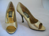 RUSH HOUR METALLIC GOLD Women Ladies Open Toe 3-1/2 in HIGH HEELS Womens SHOES size 5.5 - 6