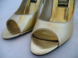 RUSH HOUR METALLIC GOLD Women Ladies Open Toe 3-1/2 in HIGH HEELS Womens SHOES size 5.5 - 6