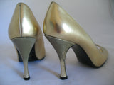 RUSH HOUR METALLIC GOLD Women Ladies Open Toe 3-1/2 in HIGH HEELS Womens SHOES size 5.5 - 6