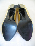 RUSH HOUR METALLIC GOLD Women Ladies Open Toe 3-1/2 in HIGH HEELS Womens SHOES size 5.5 - 6