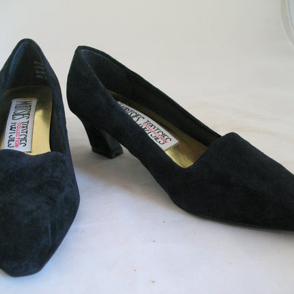 NEW Womens Shoes MOOTSIES TOOTSIES Dark Navy Blue SUEDE VELVET High Heels Women SHOE Footwear size 6 B