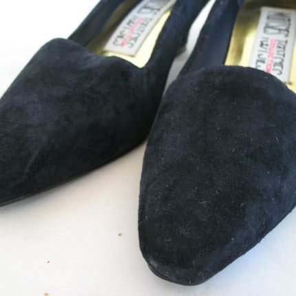 NEW Womens Shoes MOOTSIES TOOTSIES Dark Navy Blue SUEDE VELVET High Heels Women SHOE Footwear size 6 B