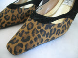 New Vintage 80s 90s Amanda Womens Shoes Block High Heels Leopard Animal Print Size 6 M