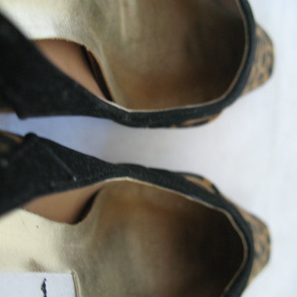 New Vintage 80s 90s Amanda Womens Shoes Block High Heels Leopard Animal Print Size 6 M