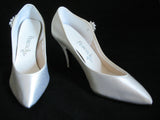 NEW USA MADE SHINY CREAM WHITE Women HIGH HEELS SHOES Sequins Beads sz 5-1/2 B