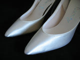 NEW USA MADE SHINY CREAM WHITE Women HIGH HEELS SHOES Sequins Beads sz 5-1/2 B