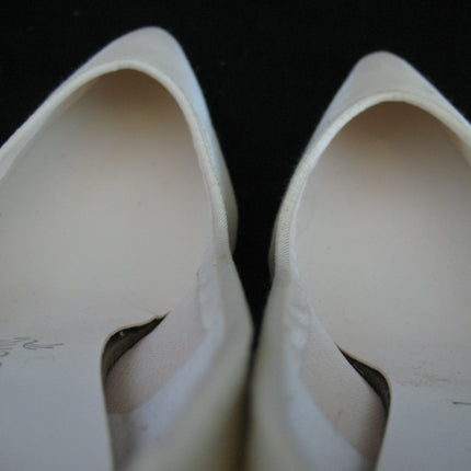 New Vintage Y2K 90s Peacocks Womens Pump Shoes High Heels Made USA Cream White