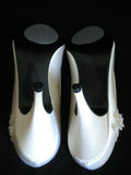 NEW USA MADE SHINY CREAM WHITE Women HIGH HEELS SHOES Sequins Beads sz 5-1/2 B