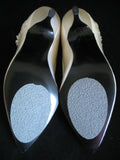 NEW USA MADE SHINY CREAM WHITE Women HIGH HEELS SHOES Sequins Beads sz 5-1/2 B