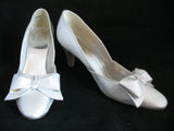 METALLIC SPARKLE SILVER GRAY Women Ladies 3-1/2in HIGH HEELS Womens SHOES size 7-1/2 B