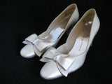 METALLIC SPARKLE SILVER GRAY Women Ladies 3-1/2in HIGH HEELS Womens SHOES size 7-1/2 B