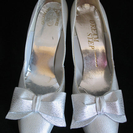 METALLIC SPARKLE SILVER GRAY Women Ladies 3-1/2in HIGH HEELS Womens SHOES size 7-1/2 B
