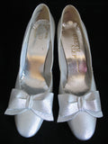 METALLIC SPARKLE SILVER GRAY Women Ladies 3-1/2in HIGH HEELS Womens SHOES size 7-1/2 B