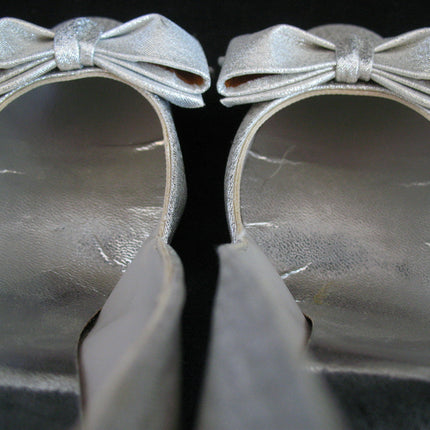 METALLIC SPARKLE SILVER GRAY Women Ladies 3-1/2in HIGH HEELS Womens SHOES size 7-1/2 B