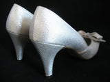 METALLIC SPARKLE SILVER GRAY Women Ladies 3-1/2in HIGH HEELS Womens SHOES size 7-1/2 B