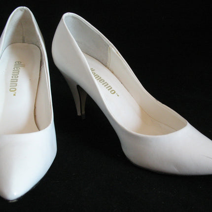 ELLEMENNO CREAM WHITE Womens Ladies Classic 3-1/4 in HIGH HEELS Womens SHOES size 5-1/2
