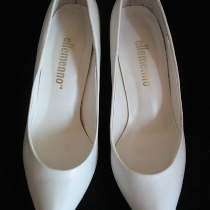 ELLEMENNO CREAM WHITE Womens Ladies Classic 3-1/4 in HIGH HEELS Womens SHOES size 5-1/2