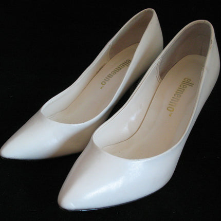 ELLEMENNO CREAM WHITE Womens Ladies Classic 3-1/4 in HIGH HEELS Womens SHOES size 5-1/2