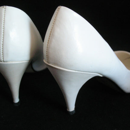 ELLEMENNO CREAM WHITE Womens Ladies Classic 3-1/4 in HIGH HEELS Womens SHOES size 5-1/2