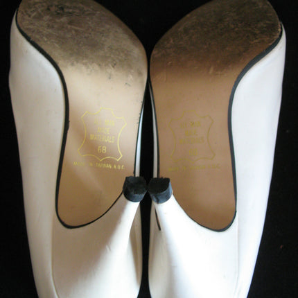 ELLEMENNO CREAM WHITE Womens Ladies Classic 3-1/4 in HIGH HEELS Womens SHOES size 5-1/2