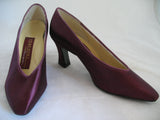 New Vintage Y2K 90s Peacocks Womens Pump Shoes High Heels Made USA Satin Purple